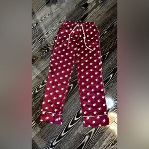 Victoria's Secret women Pajama Bottoms - Burgundy and White Polka Dot